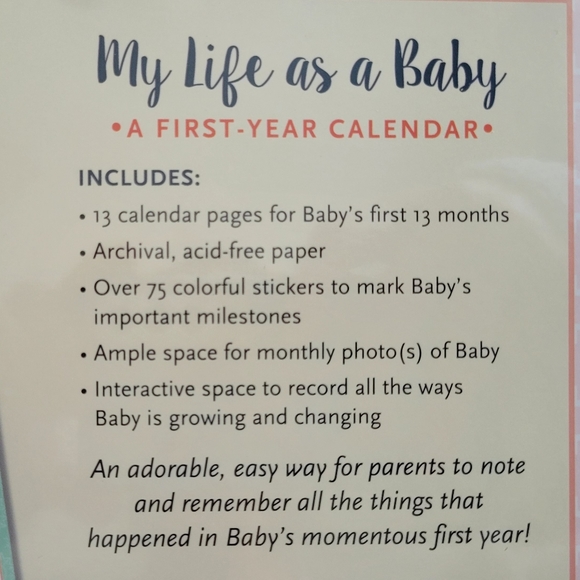Baby's first year calendar - Picture 3 of 3